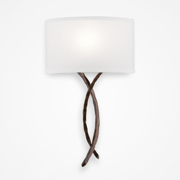 Ironwood Twist Linen Wall Sconce - Oiled Rubbed Bronze/Linen Shade