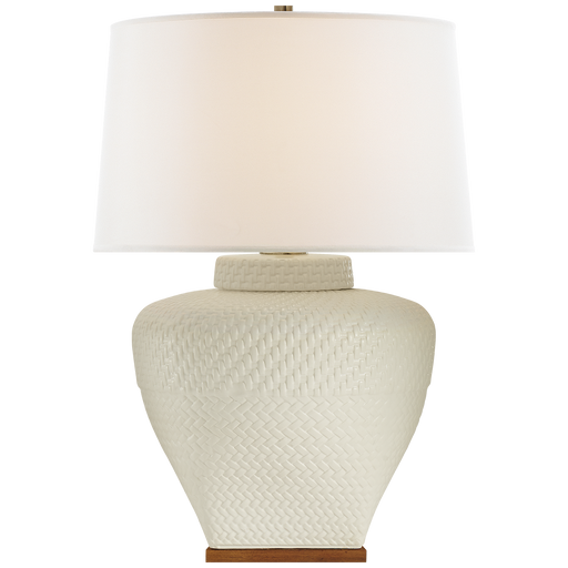 Isla Small Table Lamp - White Weathered Ceramic
