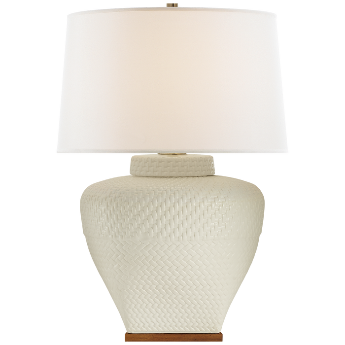 Isla Small Table Lamp - White Weathered Ceramic
