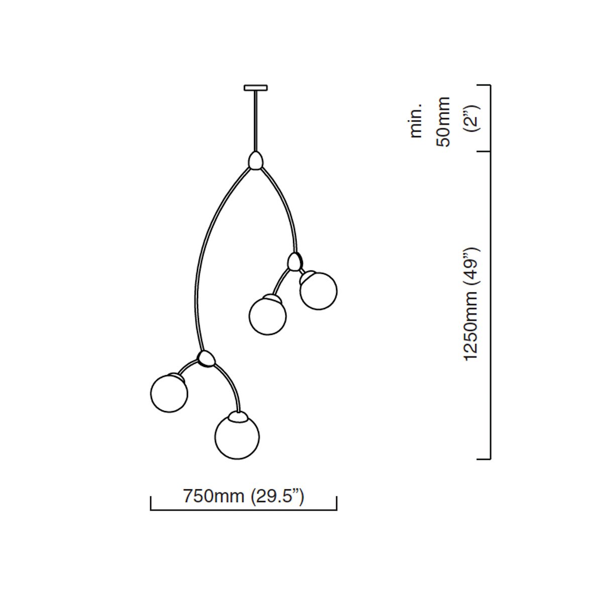 Ivy Vertical Pendant - Diagram