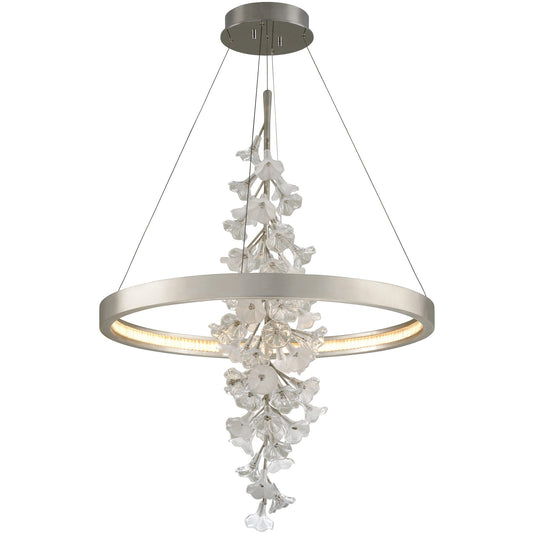 Jasmine Medium LED Pendant - Silver Leaf