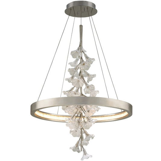 Jasmine Small LED Pendant - Silver Leaf