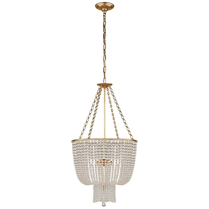 Jacqueline Chandelier - Hand-Rubbed Antique Brass/Clear Glass