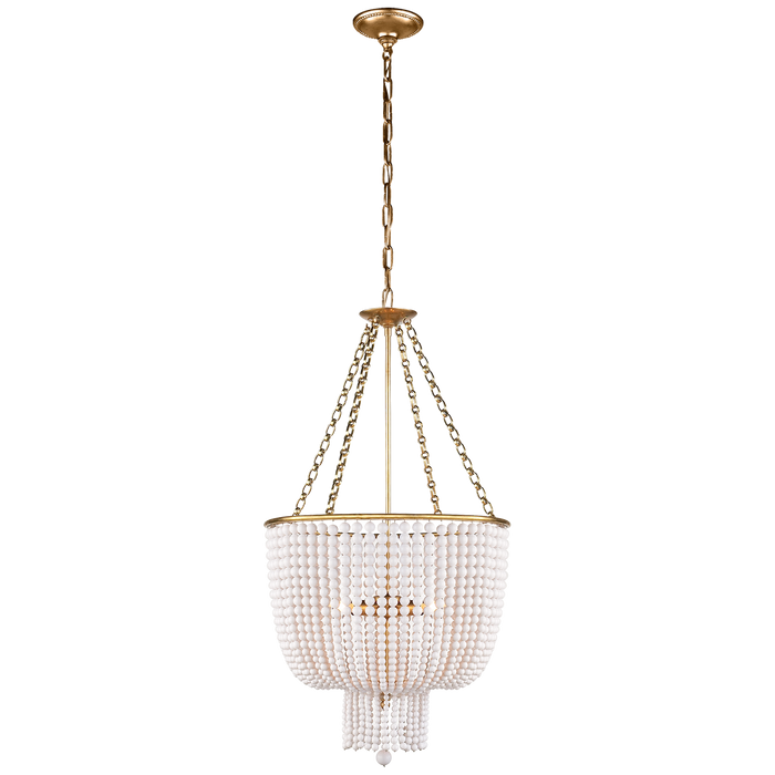 Jacqueline Chandelier - Hand-Rubbed Antique Brass/White Acrylic
