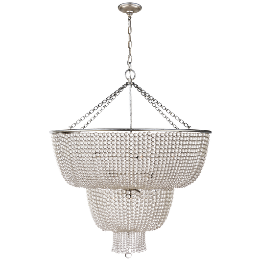 Jacqueline Two-Tier Chandelier - Burnished Silver Leaf/Clear Glass