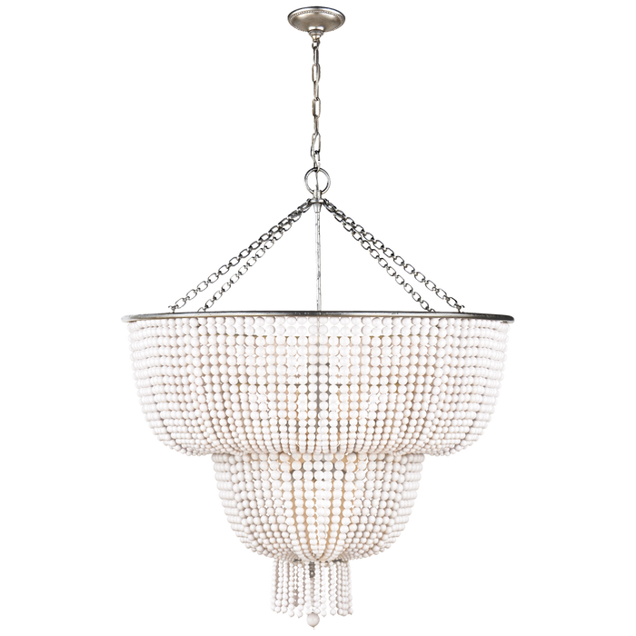 Jacqueline Two-Tier Chandelier - Burnished Silver Leaf/White Acrylic