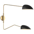 Load image into Gallery viewer, Jane Double Task Sconce - Midnight Black/Burnished Brass Finish
