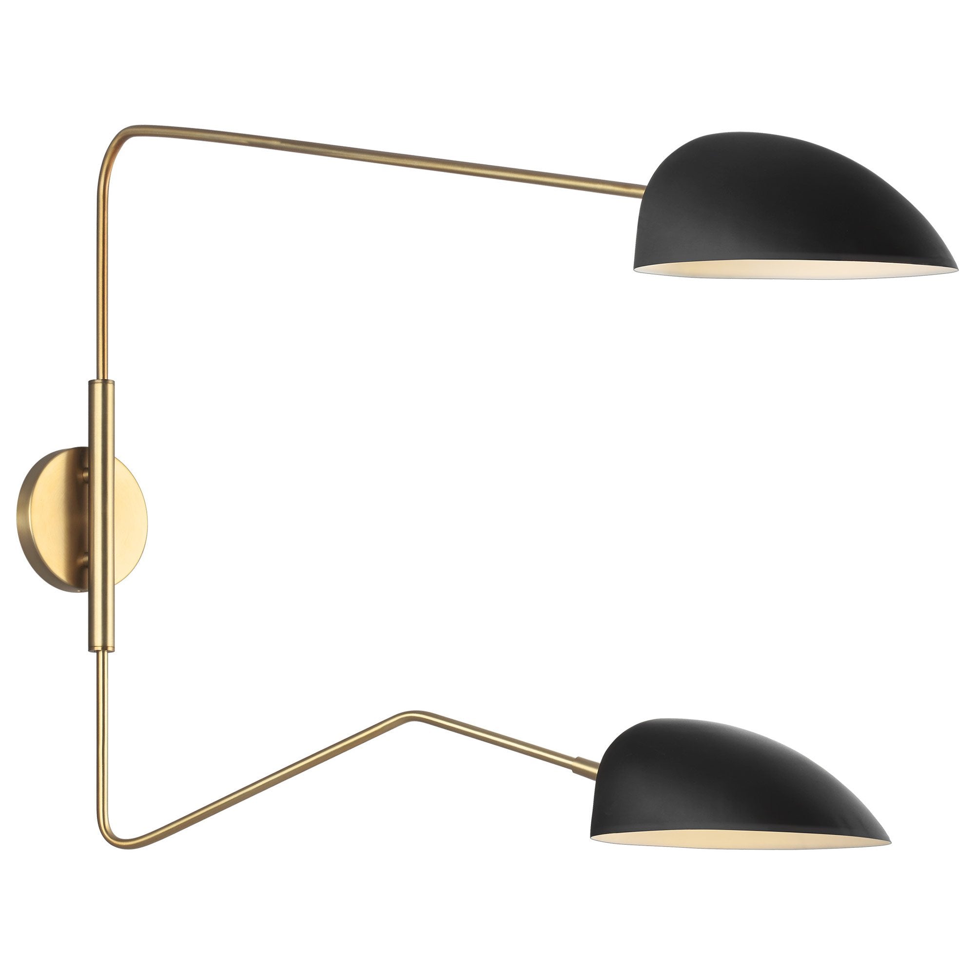 Jane Double Task Sconce - Midnight Black/Burnished Brass Finish