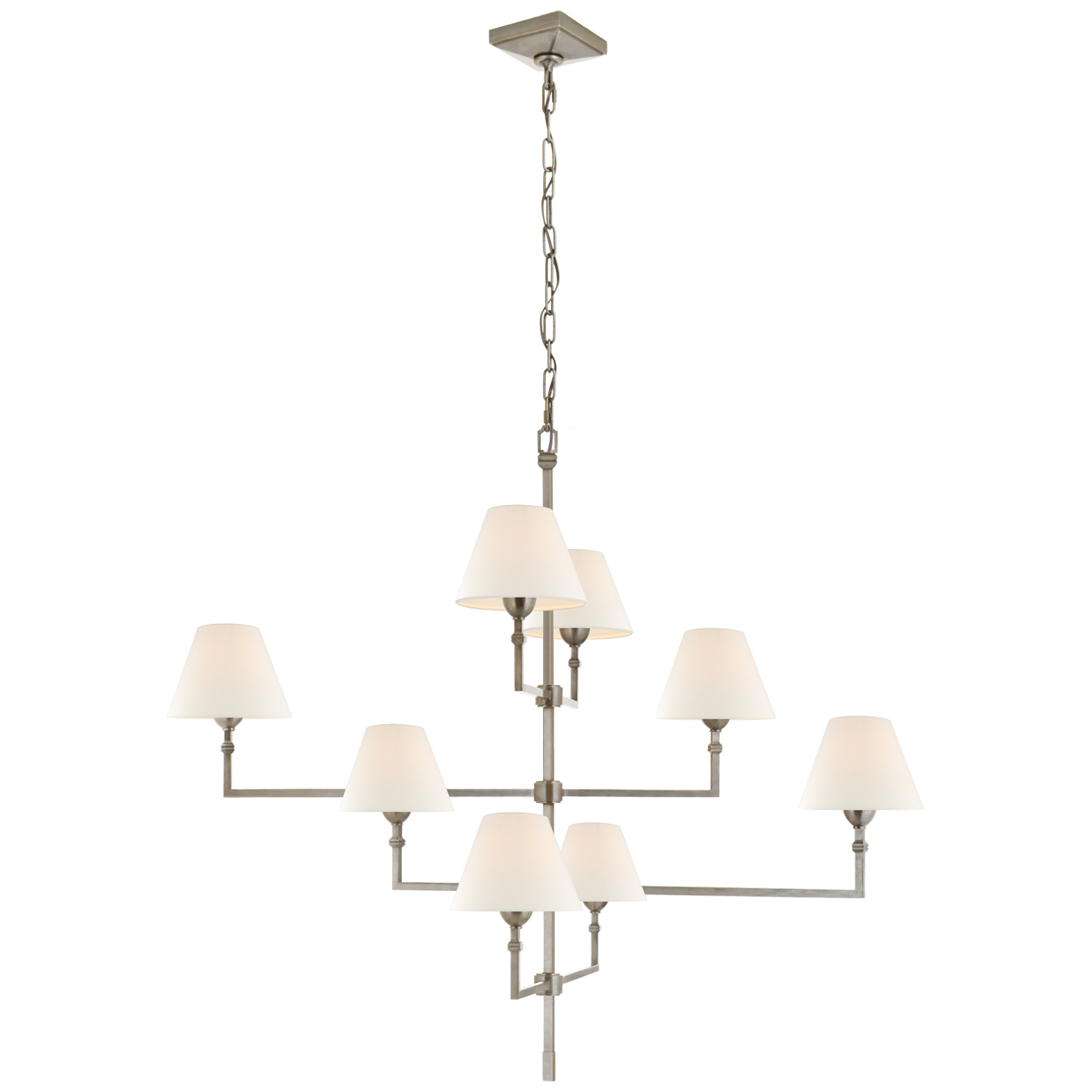 Jane Large Offset Chandelier - Antique Nickel Finish