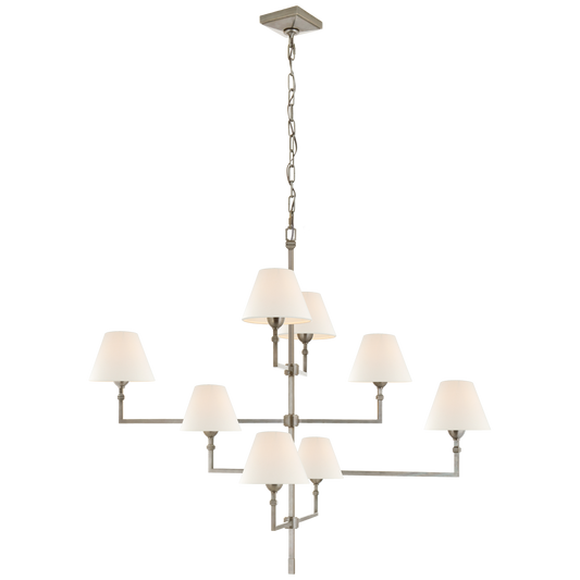 Jane Large Offset Chandelier - Antique Nickel Finish