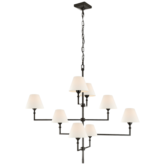 Jane Large Offset Chandelier - Bronze Finish