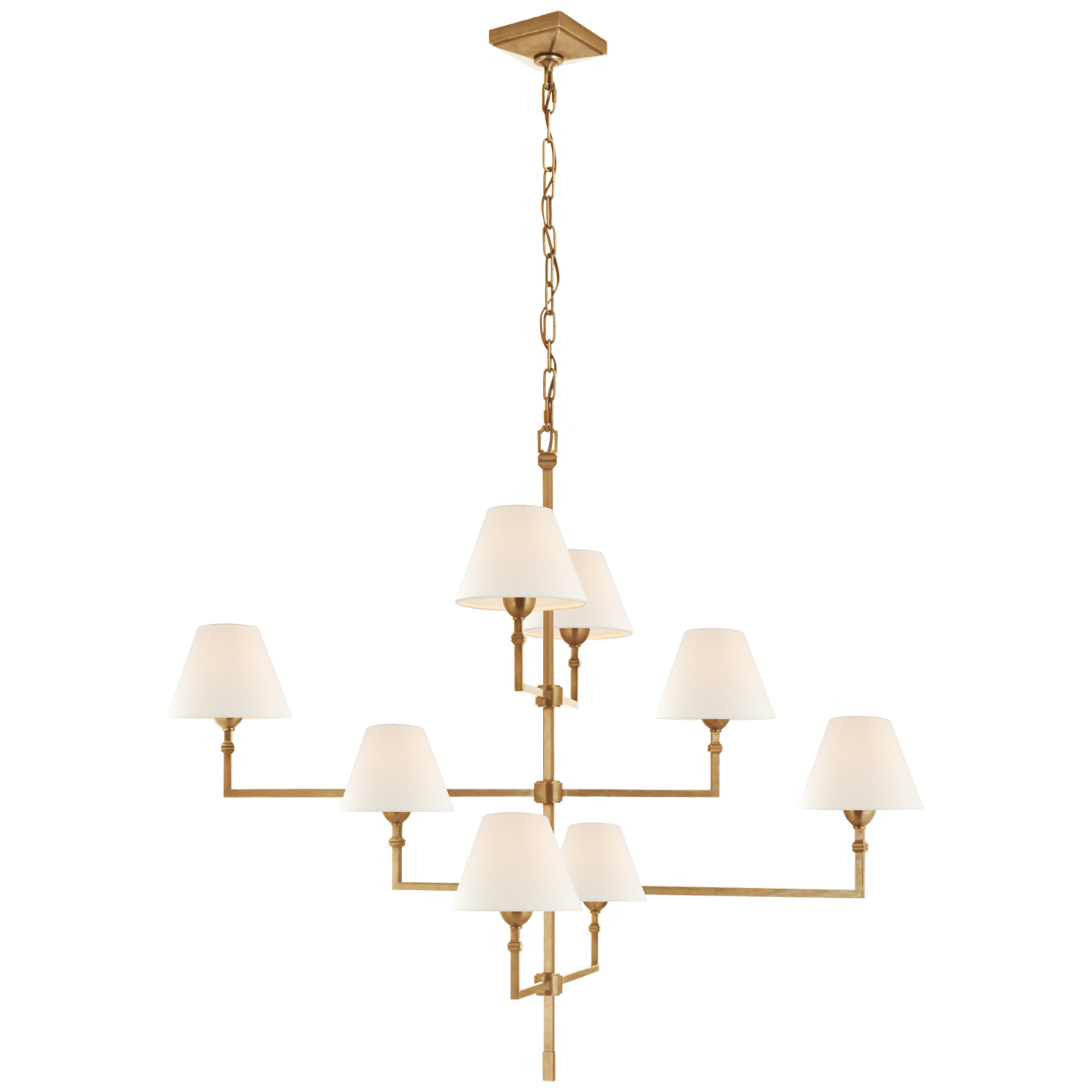 Jane Large Offset Chandelier - Hand-Rubbed Antique Brass Finish