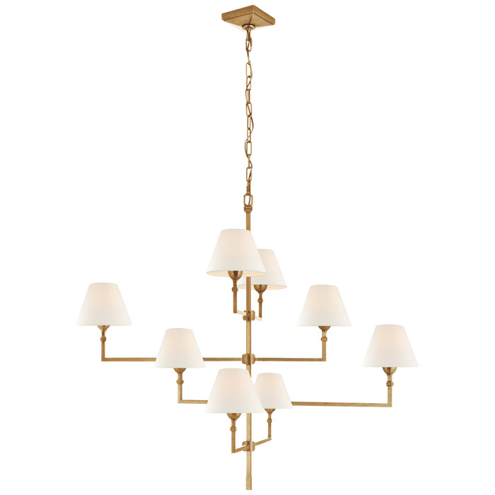 Jane Large Offset Chandelier - Hand-Rubbed Antique Brass Finish