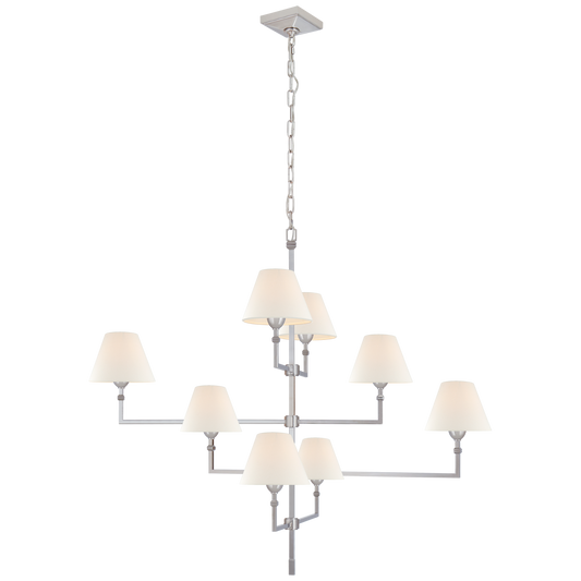 Jane Large Offset Chandelier - Polished Nickel Finish