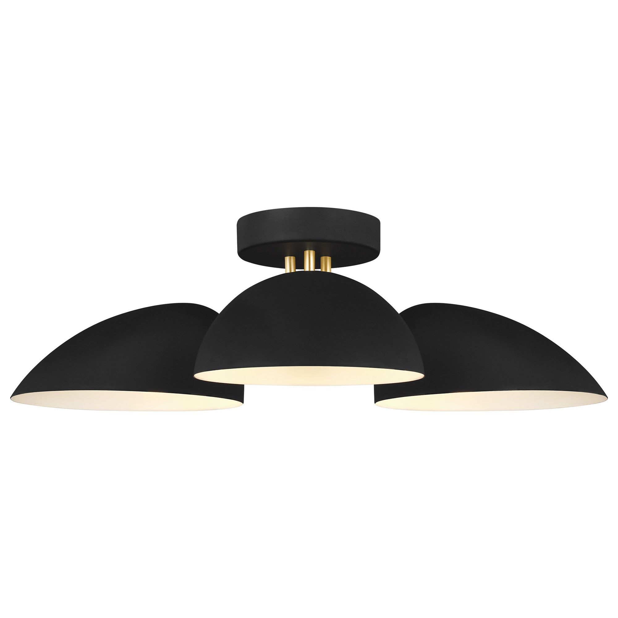 Jane Semi-Flush Mount - Midnight Black/Burnished Brass Finish