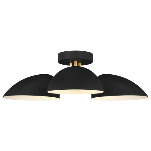 Jane Semi-Flush Mount - Midnight Black/Burnished Brass Finish