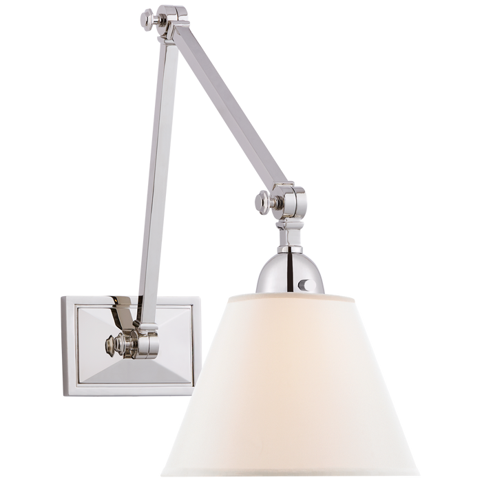 Jane Double Library Wall Light - Polished Nickel
