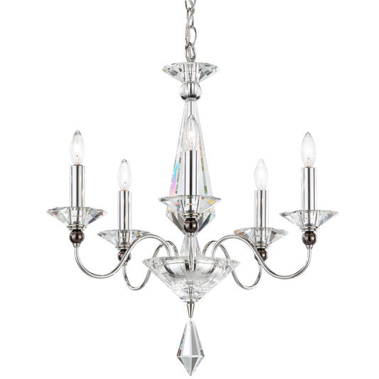 Jasmine 5 Light Chandelier Polished Silver Finish