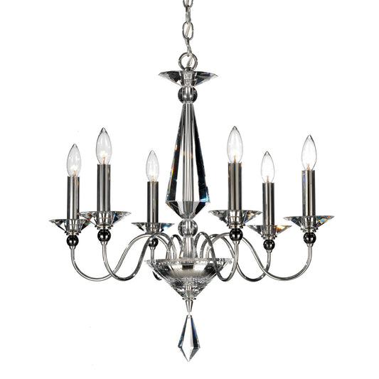 Jasmine 6 Light Chandelier Polished Silver Finish