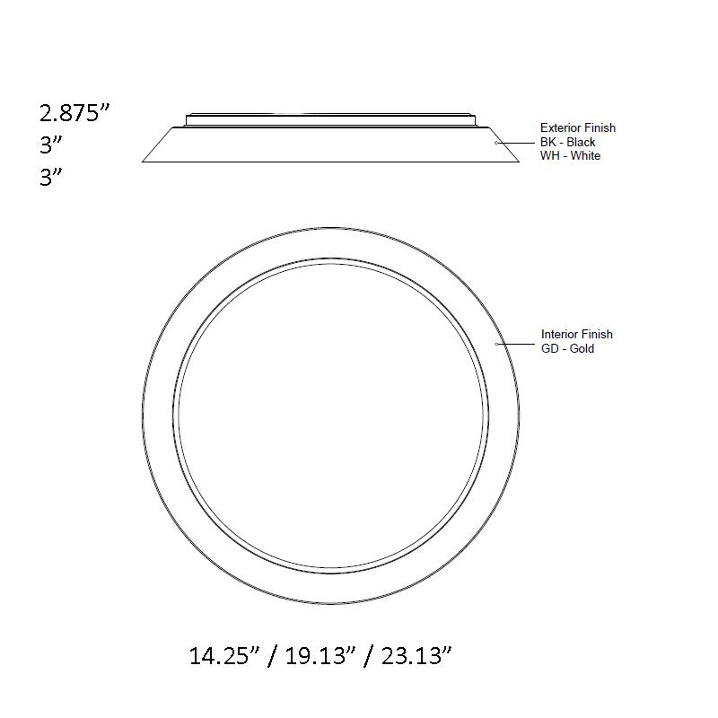 Jasper LED Flushmount - Diagram