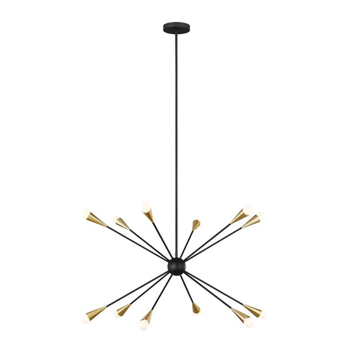 Jax Large Chandelier - Matte Black/Burnished Brass Finish