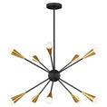 Load image into Gallery viewer, Jax Medium Chandelier - Matte Black/Burnished Brass Finish
