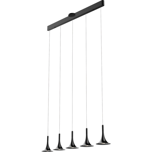 Jazz LED 5-Light Pendant - Dark Grey Finish