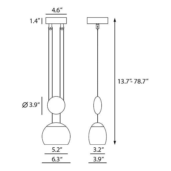 Jojo Mini Pendant  - Diagram