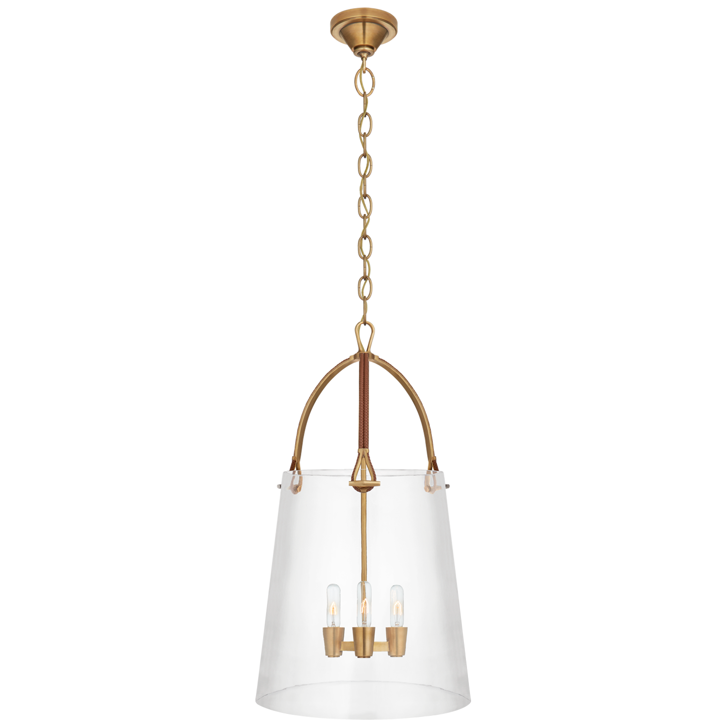 Julian Large Lantern - Natural Brass Finish