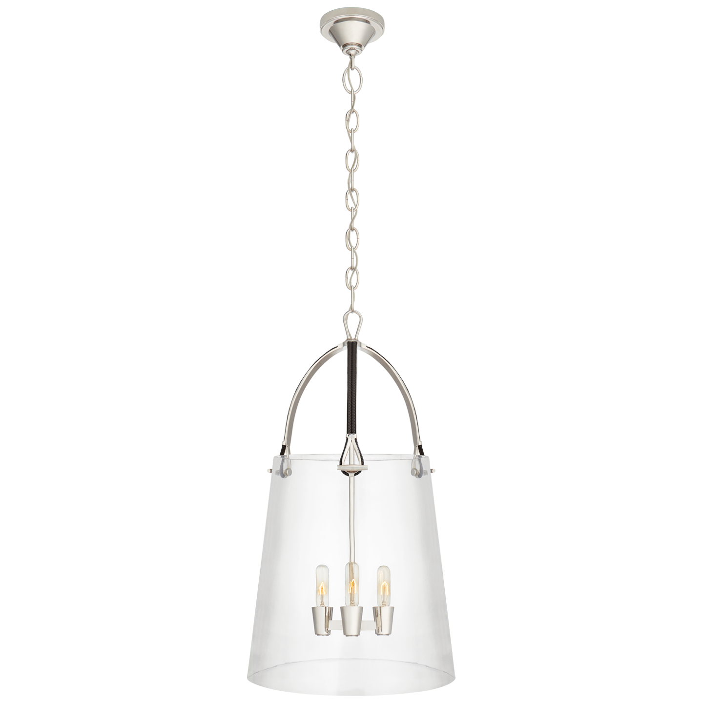 Julian Large Lantern - Polished Nickel Finish