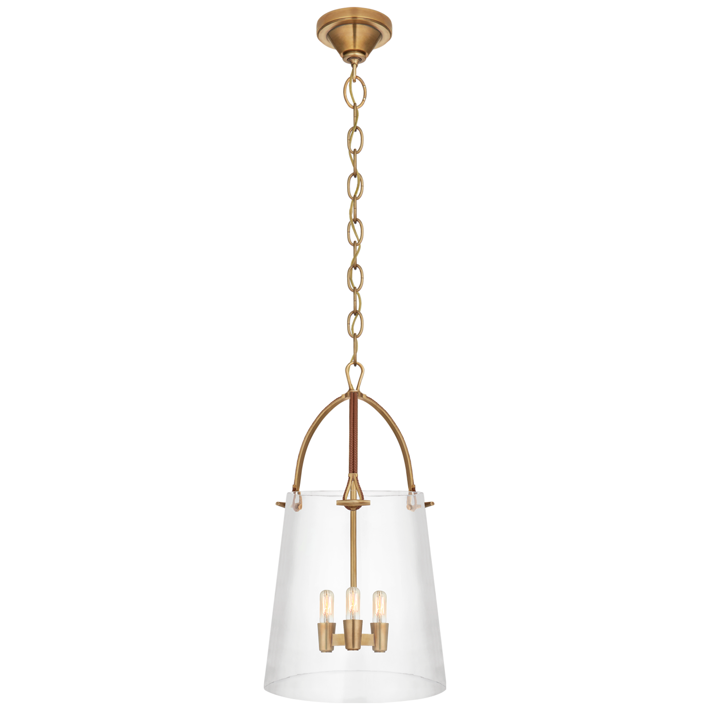 Julian Medium Lantern - Natural Brass Finish