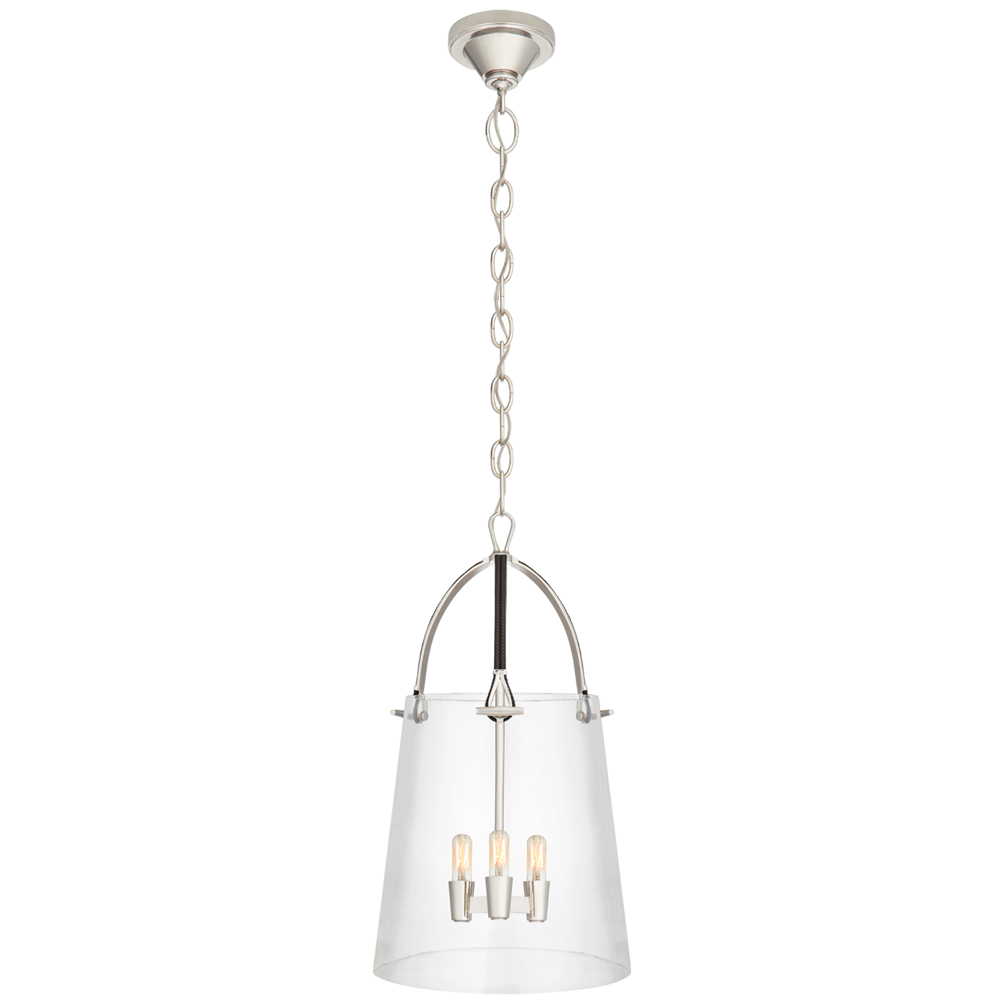 Julian Medium Lantern - Polished Nickel Finish