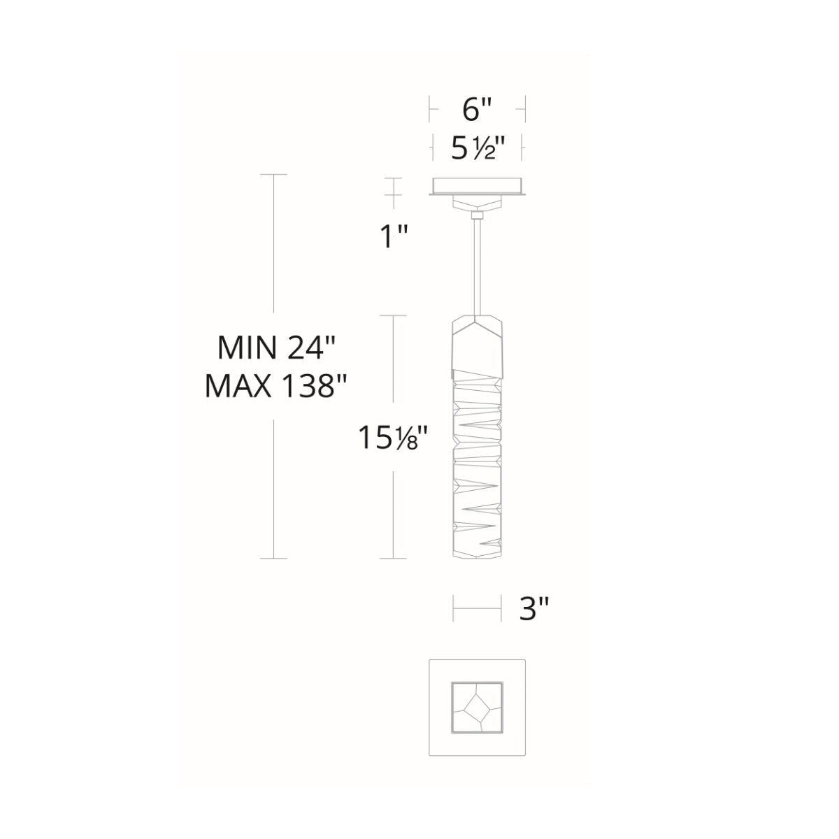 Juliet Mini Pendant - Diagram