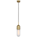 Load image into Gallery viewer, Junio Single Light Pendant Hand-Rubbed Antique Brass Frosted Glass
