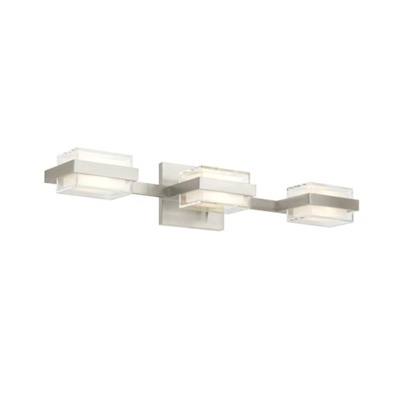 Kamden 3-Light Shallow Bath Bar - Satin Nickel Finish