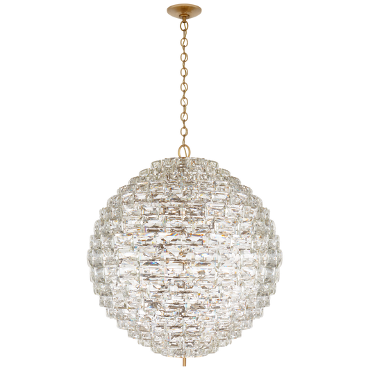 Karina Grande Sphere Chandelier - Antique-Burnished Brass Finish