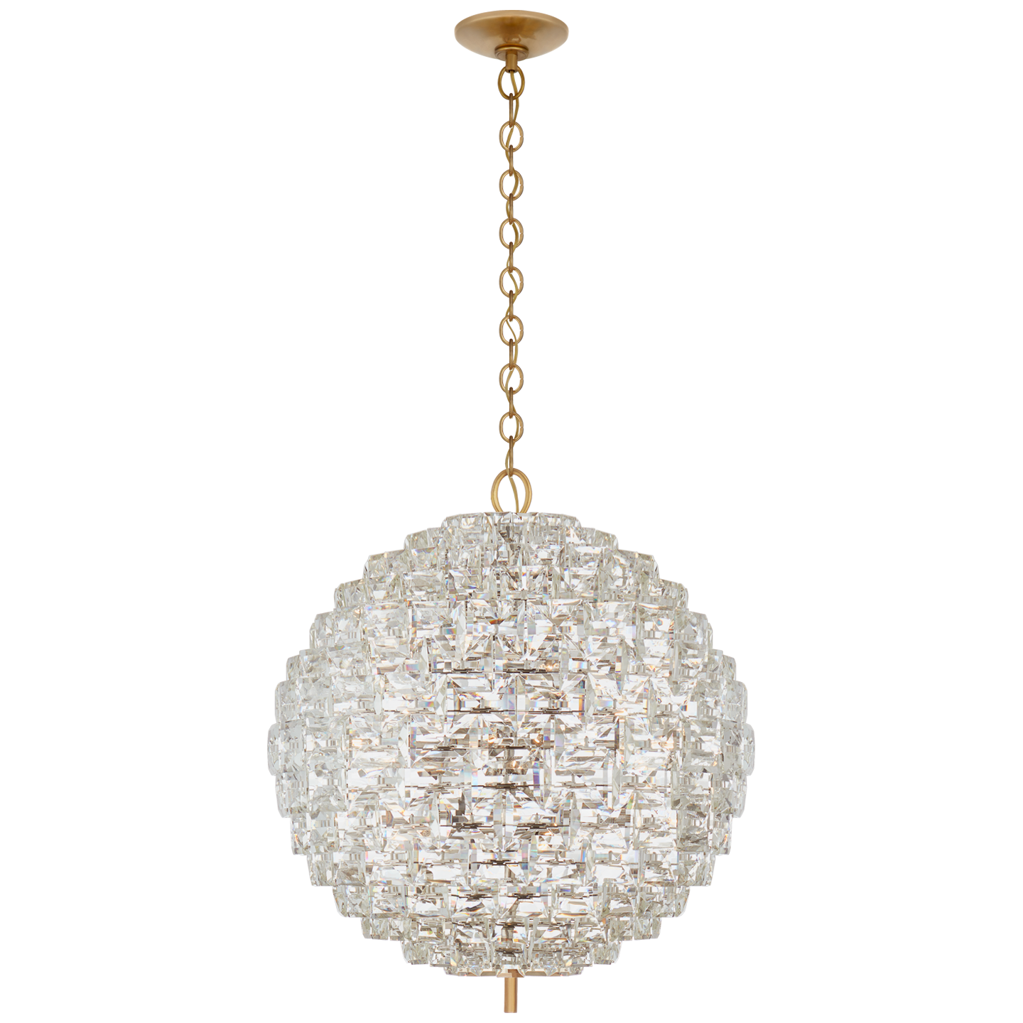 Karina Large Sphere Chandelier - Antique-Burnished Brass Finish