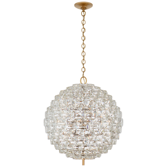 Karina Large Sphere Chandelier - Antique-Burnished Brass Finish