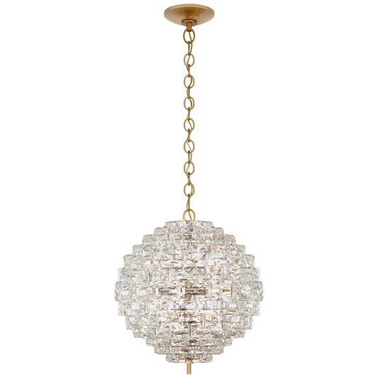 Karina Medium Sphere Chandelier - Antique-Burnished Brass Finish