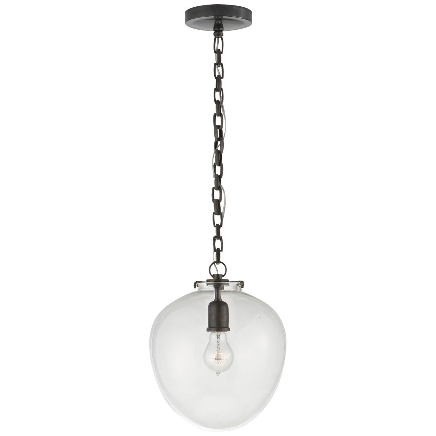 Katie Acorn Pendant - Bronze Finish Clear Glass