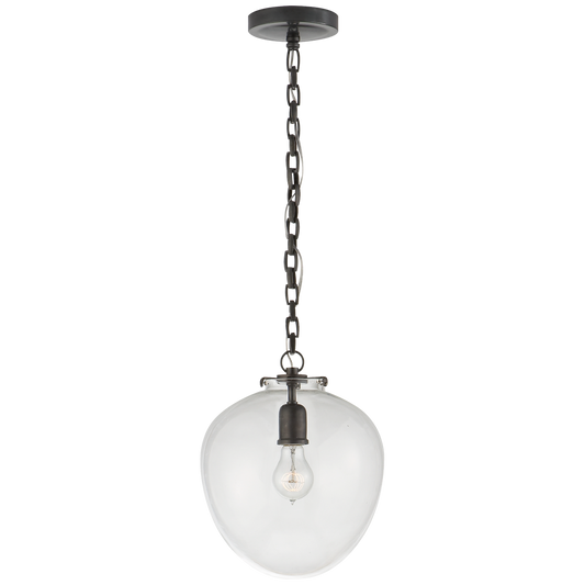 Katie Acorn Pendant - Bronze Finish Clear Glass