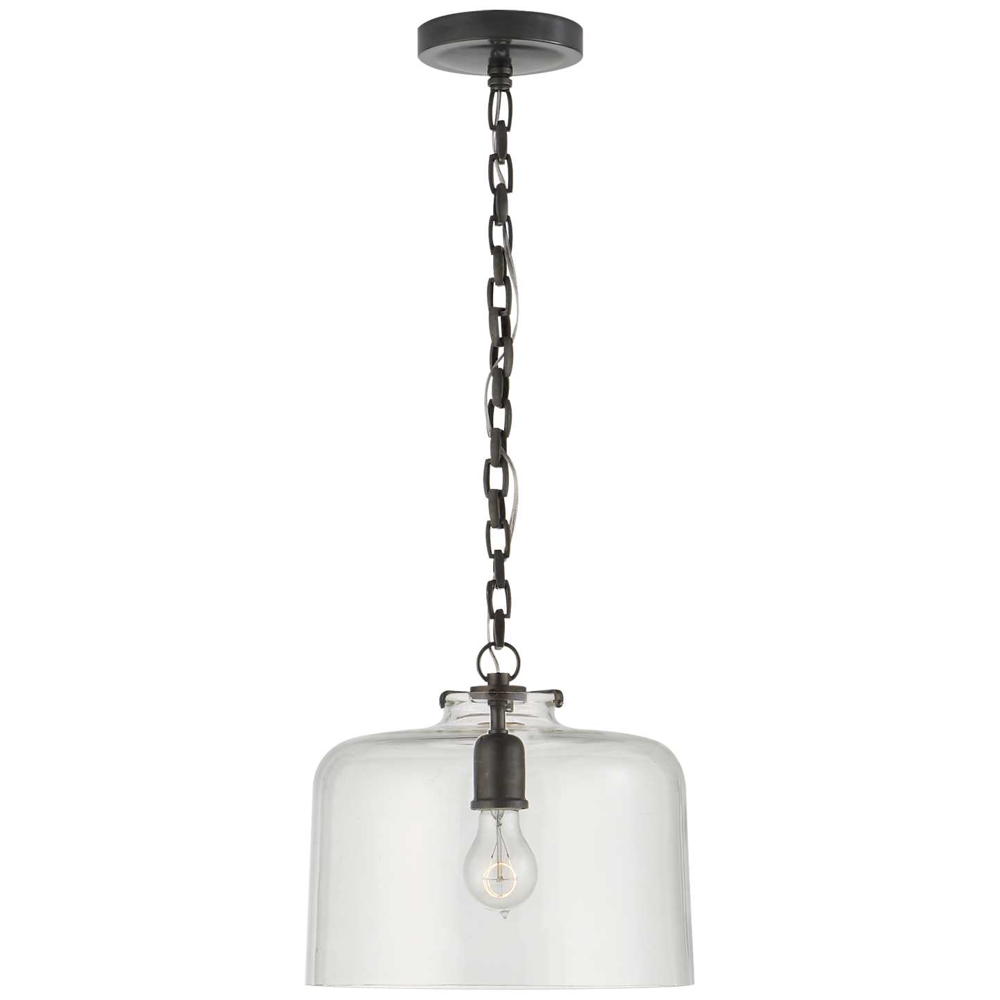 Katie Dome Pendant - Bronze Finish Clear Glass