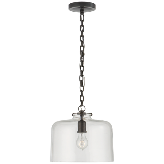 Katie Dome Pendant - Bronze Finish Clear Glass