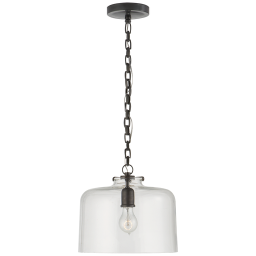 Katie Dome Pendant - Bronze Finish Clear Glass
