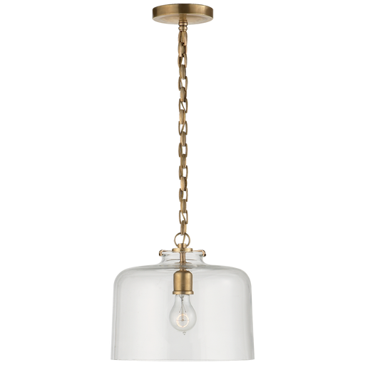 Katie Dome Pendant - Hand-Rubbed Antique Brass Finish Clear Glass