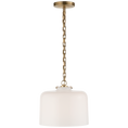 Load image into Gallery viewer, Katie Dome Pendant - Hand-Rubbed Antique Brass Finish White Glass
