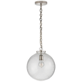 Load image into Gallery viewer, Katie Globe Pendant - Polished Nickel Finish Seeded Glass
