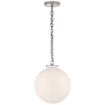 Load image into Gallery viewer, Katie Globe Pendant - Polished Nickel Finish White Glass
