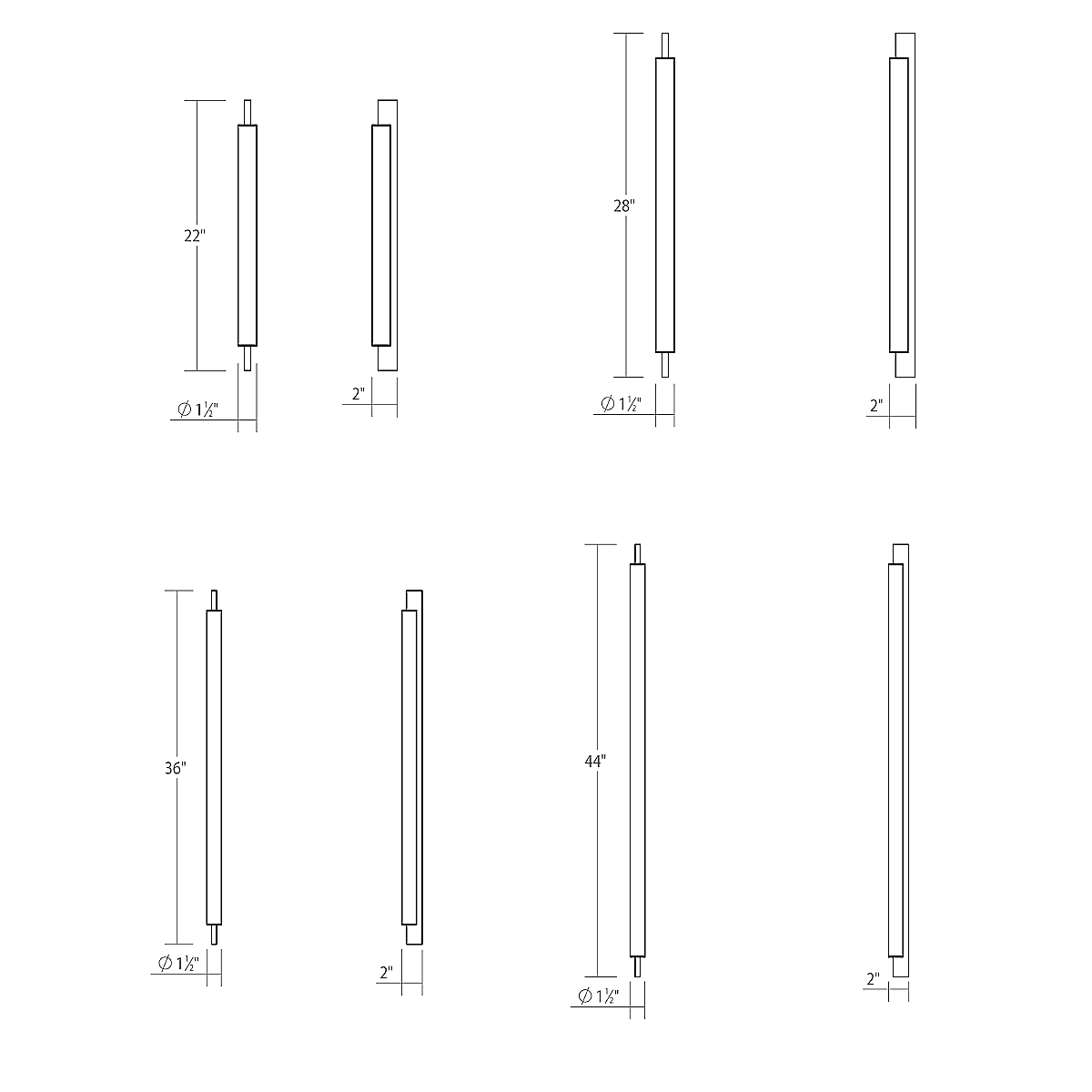 Keel LED Bath Bar - Diagram