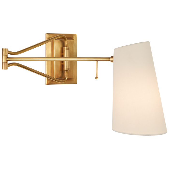Keil Swing Arm Wall Light - Hand-Rubbed Antique Brass